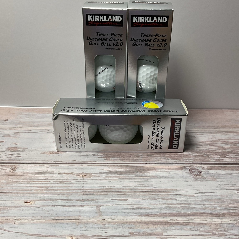 3 Kirkland Signature V2.0 Tour Preferred 3-Piece Urethane Golf Balls White,